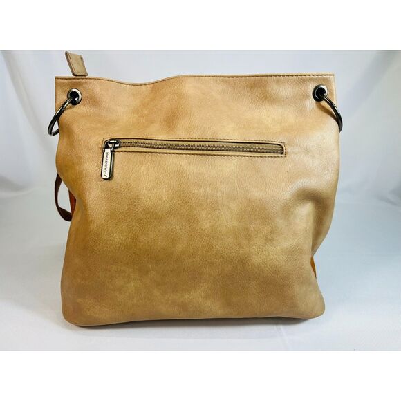 Montana West Conceal Two Tone Brown Vegan Leather Shoulder Crossbody Bag - Picture 3 of 10